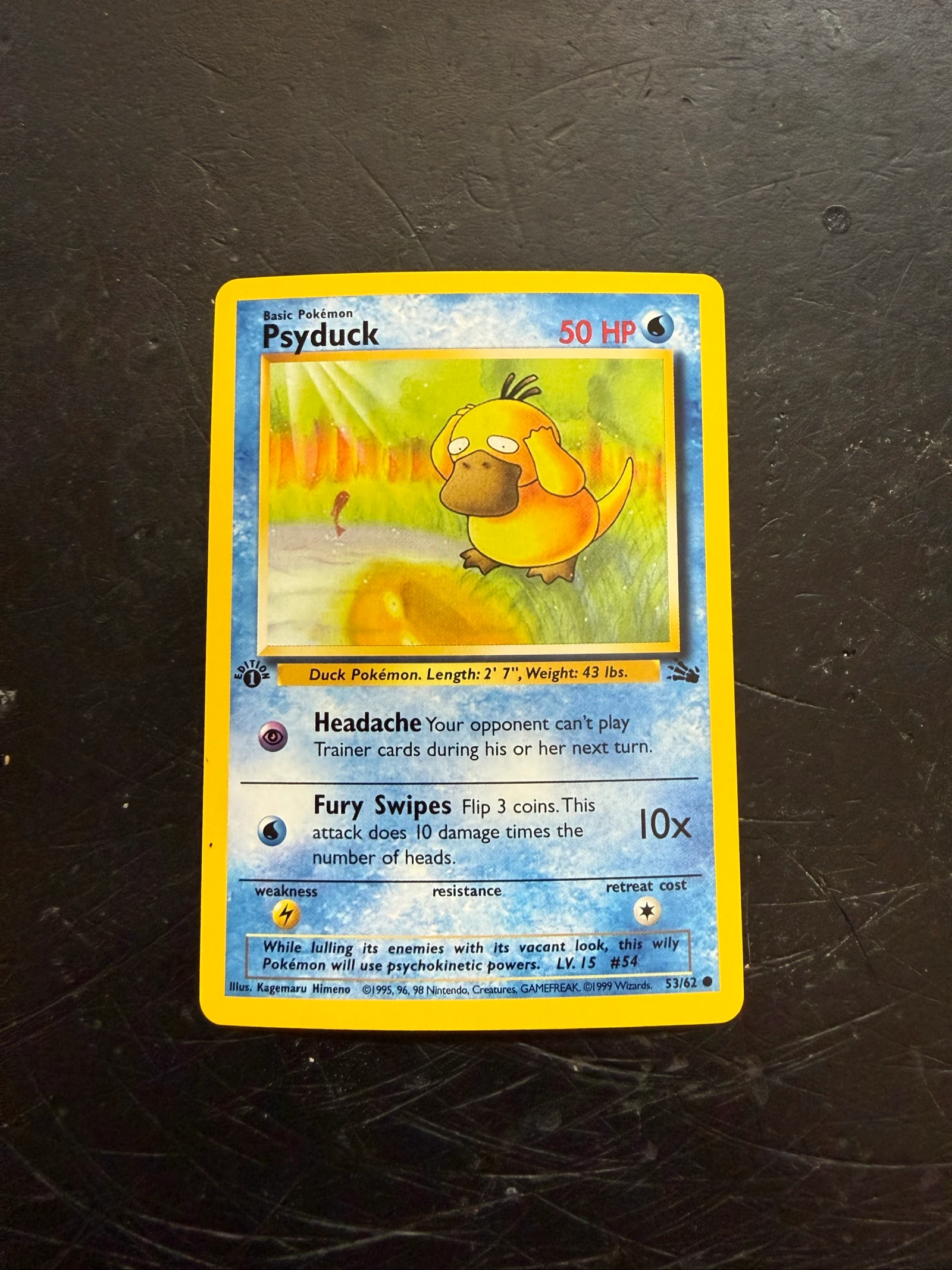 Carta Pokemon psyduck fossil First Edition 